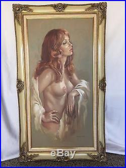 Vintage Nude Oil Painting, Signed Original, Framed