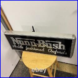 Vintage Nunn-bush Shoes Reverse Painted Glass Rog Lighted Sign Advertising