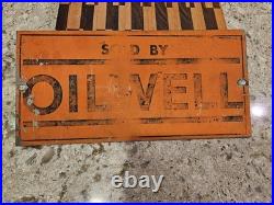 Vintage OIL WELL Advertising Sign Painted Metal (Tin) Approx. 10 x 5