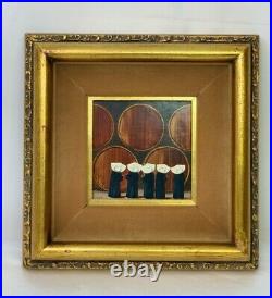 Vintage ORIGINAL Frank WHIPPLE Mid-Century Painting Wimples Nuns in Wine Cellar