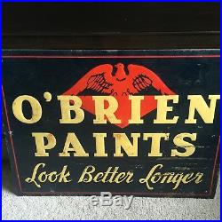 Vintage O'Brien Paints Large Metal Sign Eagle Paint Varnish