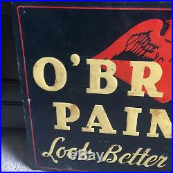 Vintage O'Brien Paints Large Metal Sign Eagle Paint Varnish