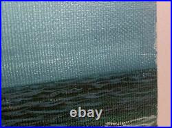 Vintage Ocean Waves Seascape Scene Painting on Canvas Signed Edward Park