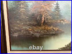 Vintage Oil Canvas Painting Framed Landscape Signed By C. Loft. Not Sure What Yea