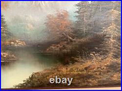 Vintage Oil Canvas Painting Framed Landscape Signed By C. Loft. Not Sure What Yea