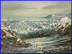 Vintage Oil On Board Painting Ocean Crashing Waves signed