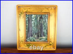 Vintage Oil On Canvas Painting Trees Forest Art P Bunschinger Gold Framed Small