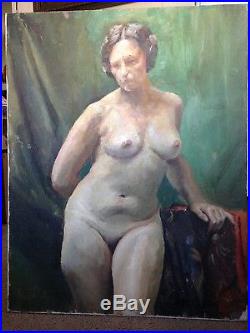 Vintage Oil Painting 1930s Female Nude Signed McCloy Yale Educated