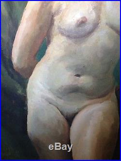 Vintage Oil Painting 1930s Female Nude Signed McCloy Yale Educated