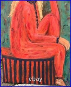 Vintage Oil Painting American Halloween Costume Portrait Art Face Mask Girl Lady