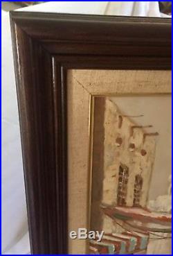 Vintage Oil Painting Arab Marketplace Signed & Framed