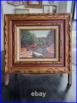 Vintage Oil Painting Arizona Landscape 1960's Slide Rock Oak Creek Canyon Signed