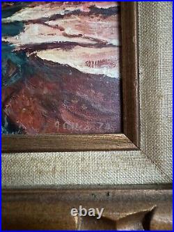 Vintage Oil Painting Arizona Landscape 1960's Slide Rock Oak Creek Canyon Signed