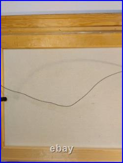 Vintage Oil Painting Canvas Landscape Mountains River Cabin House Signed Framed