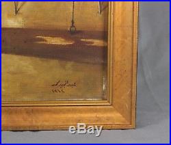 Vintage Oil Painting Christian Church in an Arab City Signed 1935
