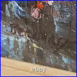 Vintage Oil Painting Cityscape Signed Bernard