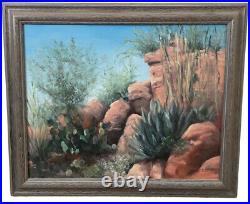 Vintage Oil Painting Desert Southwest Scene Signed S. Shivel 1995