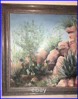 Vintage Oil Painting Desert Southwest Scene Signed S. Shivel 1995
