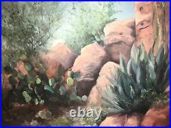 Vintage Oil Painting Desert Southwest Scene Signed S. Shivel 1995