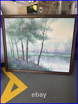 Vintage Oil Painting Golf Scene. 45x55 Signed