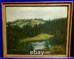 Vintage Oil Painting Landscape Signed Abraham Rosenthal 1937