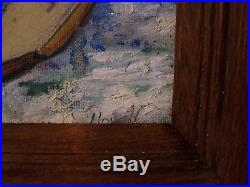 Vintage Oil Painting Marine Nautical SAIL BOAT Sailing Signed HOWELL 20x24