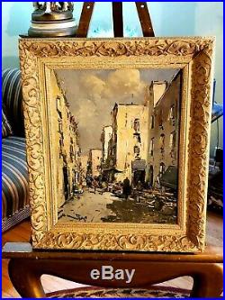 Vintage Oil Painting-Middle East Marketplace-Orient-Impressionism-Listed Artist