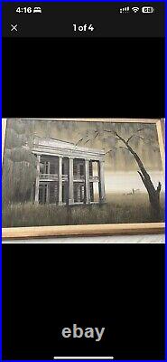 Vintage Oil, Painting Of Bocage Plantation Signed By J B Painter Noted Artist
