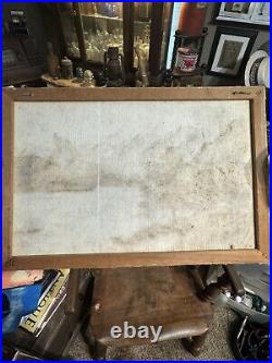 Vintage Oil Painting Of Mountains And Lake Signed Montez 24x36