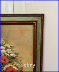 Vintage Oil Painting On A Board Framed Signed by Artist E. Cripples 24/27 Inch