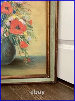 Vintage Oil Painting On A Board Framed Signed by Artist E. Cripples 24/27 Inch