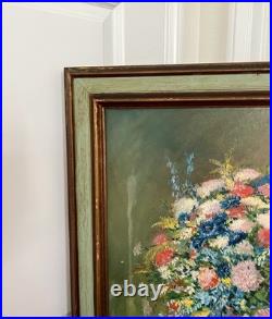 Vintage Oil Painting On A Board Framed Signed by Artist E. Cripples 24/27 Inch