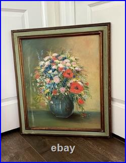 Vintage Oil Painting On A Board Framed Signed by Artist E. Cripples 24/27 Inch