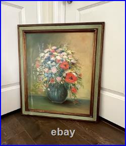 Vintage Oil Painting On A Board Framed Signed by Artist E. Cripples 24/27 Inch