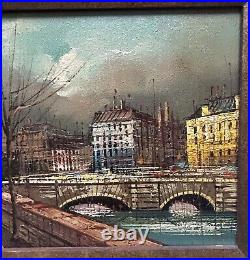 Vintage Oil Painting Paris Cityscape Signed And Framed