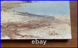 Vintage Oil Painting Plants & Boats by the Water Landscape Signed Connor