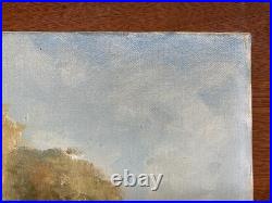 Vintage Oil Painting Plants & Boats by the Water Landscape Signed Connor