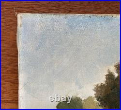 Vintage Oil Painting Plants & Boats by the Water Landscape Signed Connor