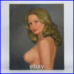 Vintage Oil Painting, Portrait, Nude Woman, Signed, 1983-1999