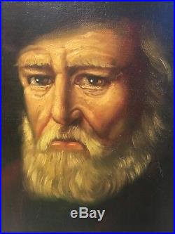 Vintage Oil Painting Portrait Old Gentlemen Noble Lord Wittlesey Signed santa