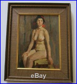 Vintage Oil Painting Portrait Vintage Pretty Woman Female Model Nude Russian