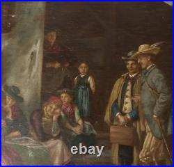 Vintage Oil Painting Signed F. V. Defregger Tyrolean Village, Rustic European