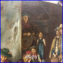 Vintage Oil Painting Signed F. V. Defregger Tyrolean Village, Rustic European
