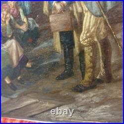 Vintage Oil Painting Signed F. V. Defregger Tyrolean Village, Rustic European