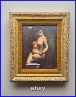 Vintage Oil Painting Signed & Framed Female Figure Art