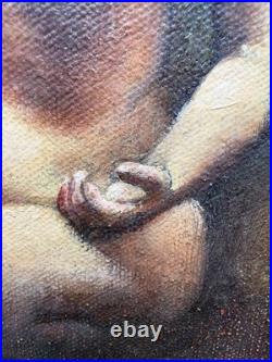 Vintage Oil Painting Signed & Framed Female Figure Art