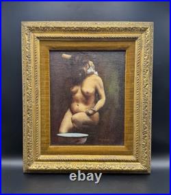Vintage Oil Painting Signed & Framed Female Figure Art