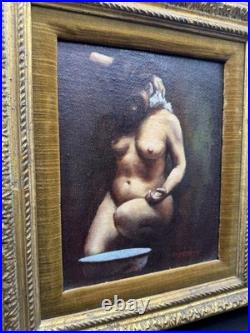 Vintage Oil Painting Signed & Framed Female Figure Art