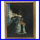 Vintage Oil Painting Signed Ross Man with Pipe & Book 20x16 Mid-Century