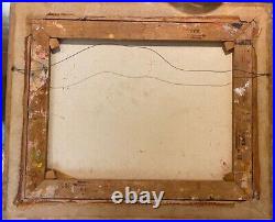 Vintage Oil Painting Signed Sandy Impressionist Carved Wood Art Deco Frame 24x20